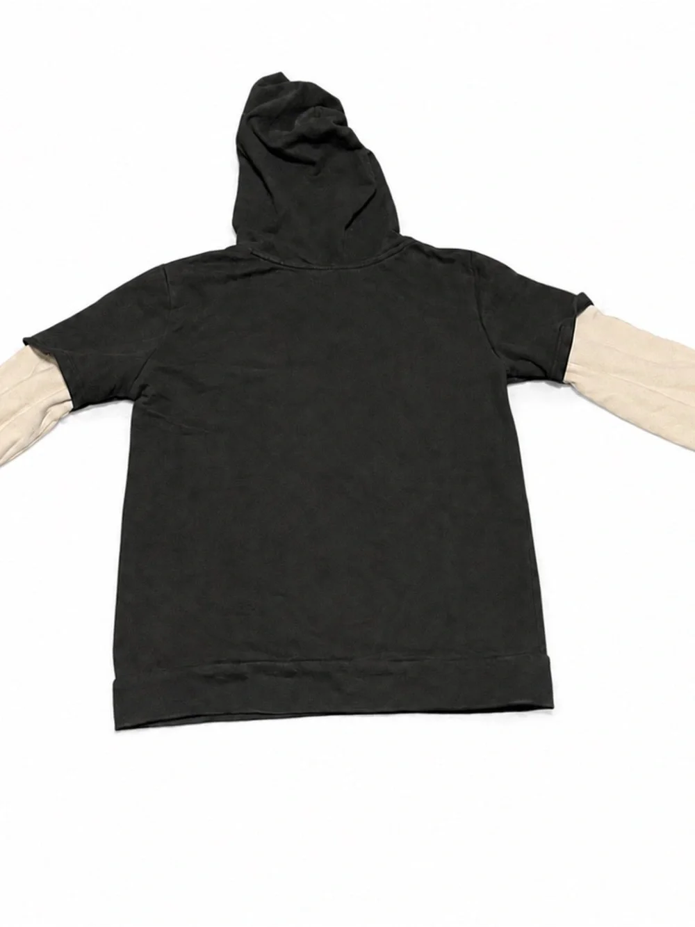 PUMA Black Cream Layered Graphic Sleeve Hoodie L 14/16